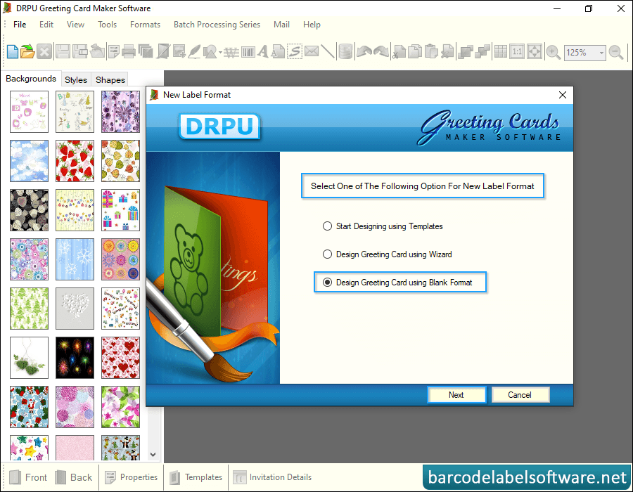 Greeting Card Maker Software Select Module