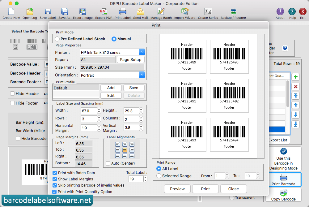 Barcode Label Maker - Corporate Edition
