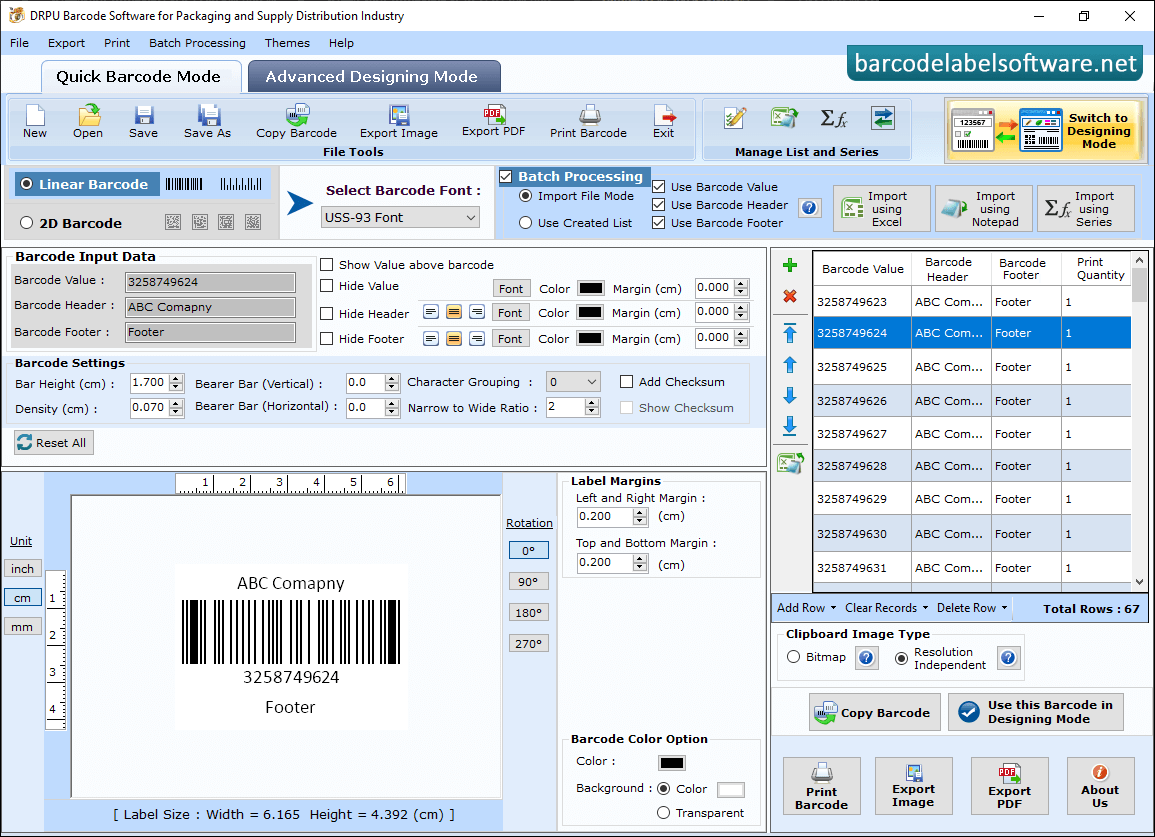 Barcode Software for Packaging Supply Set Barcode Font Settings